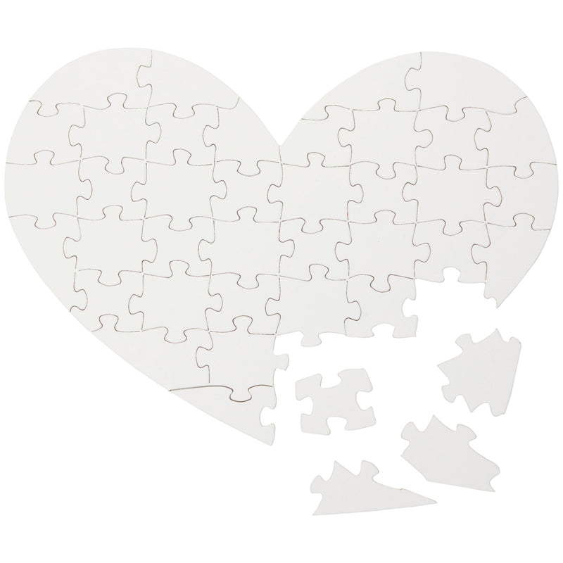 Set of 12 Heart Shaped Blank Jigsaw Puzzles to Draw On for Valentine's –  BrightCreationsOfficial