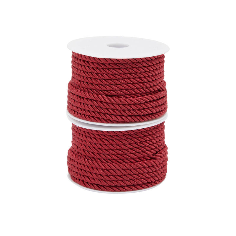 Red Twisted Cotton Rope for Macrame Crafts, 0.2 In Diameter (18 Yards, 2 Pack)