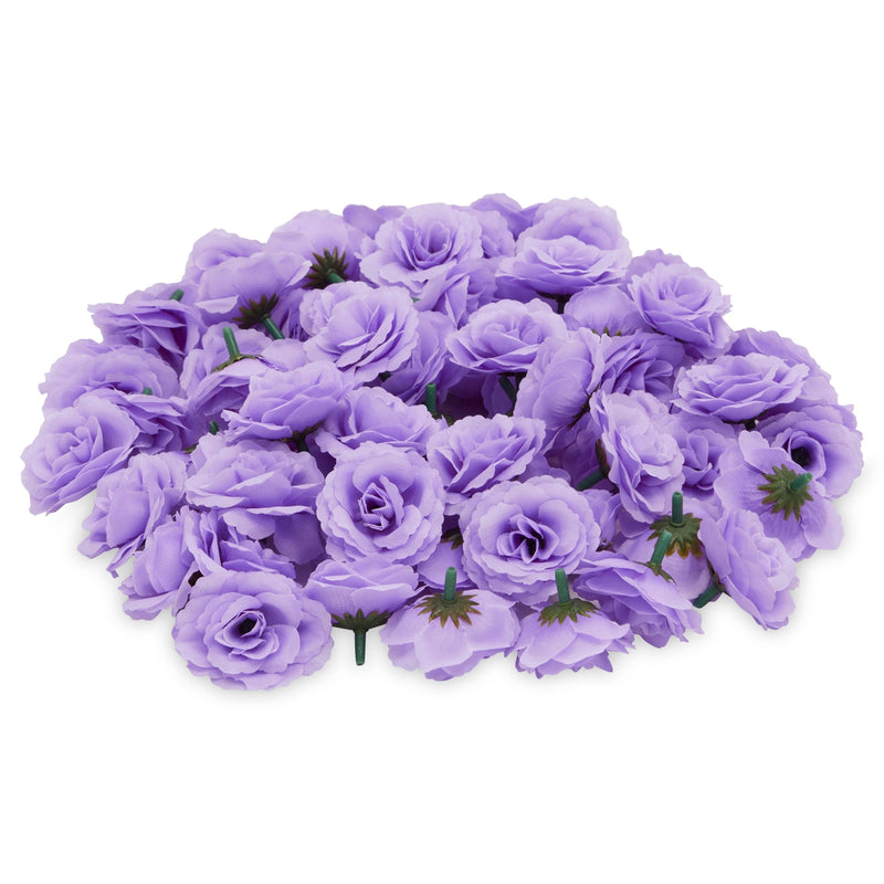Mini Lavender Silk Artificial Flower Heads for Crafts, Decorations (2 In, 75 Pack)