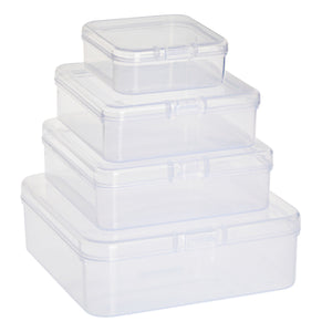 40 Piece Empty Square Mini Storage Containers with Lids for Crafts, Jewelry, Board Game Storage (4 Sizes)