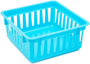 12-Pack Colorful Small Storage Baskets Plastic Bins for Organizing Shelves and Desks, Arts and Crafts Containers for Home, School, Office (4 Colors, 5.3 x 5.3 x 2.4 in)