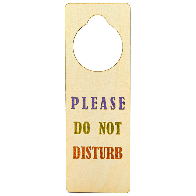 Wooden Door Knob Hanger, Please Do Not Disturb (3.25 x 9.5 in, 12-Pack)