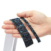 7 Rolls Crystal Rhinestone Adhesive Strips for Crafts, Decor, Gifts (4 Sizes, Black)