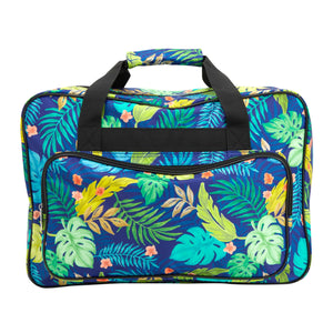 Tropical Leaves Sewing Machine Carrying Case and Accessories Organizer (18.1 x 9.4 x 12.2 In)