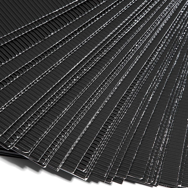 Metallic Corrugated Cardboard Sheets (8.5 x 11 in, 48-Pack) (Blue)