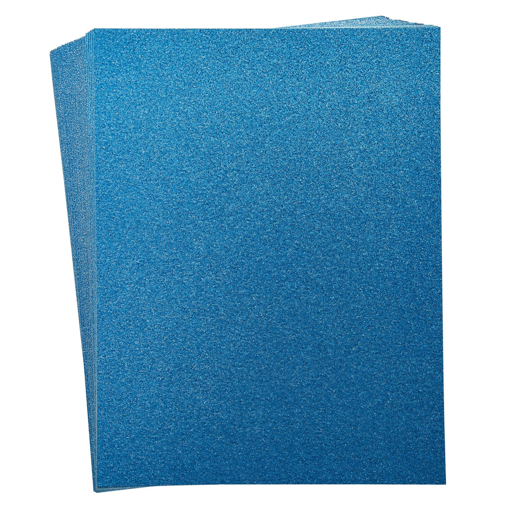 30 Sheets Light Blue Glitter Cardstock Paper for DIY Crafts, Card Making, Invitations, Double-Sided, 300gsm (8.5 x 11 In)