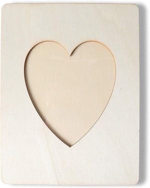 Heart Shaped Unfinished Wood Picture Frames for 4 x 6 Photos (5.9 x 7.9 In, 4 Pack)