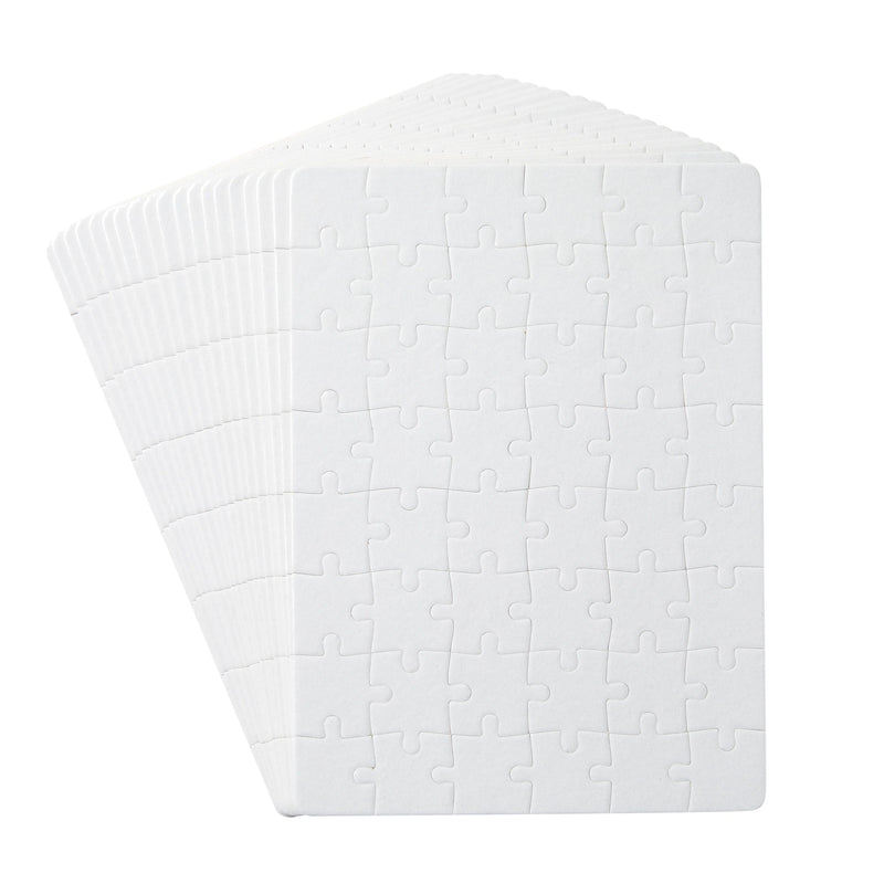 20 Pack A5 Blank Sublimation Puzzles, Custom Puzzle for DIY Crafts, White Cardboard Heat Press Jigsaw, 48 Pieces, Bulk