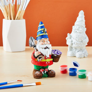 Gnomes Ceramic Painting Kit for Kids Adults and Teens with 3ml Paint Pod Strips, 2 Brushes, 2 Ready-To-Paint Ceramics