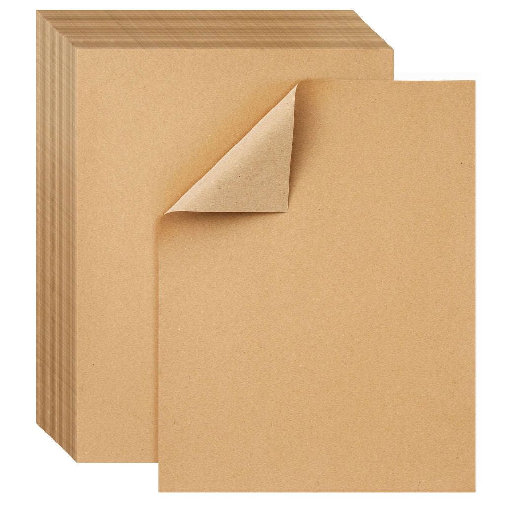 200 Pack Brown Craft Paper for DIY Projects, Classroom, Letter Size Kraft Paper Material Sheets, 130gsm (8.5 x 11 In)