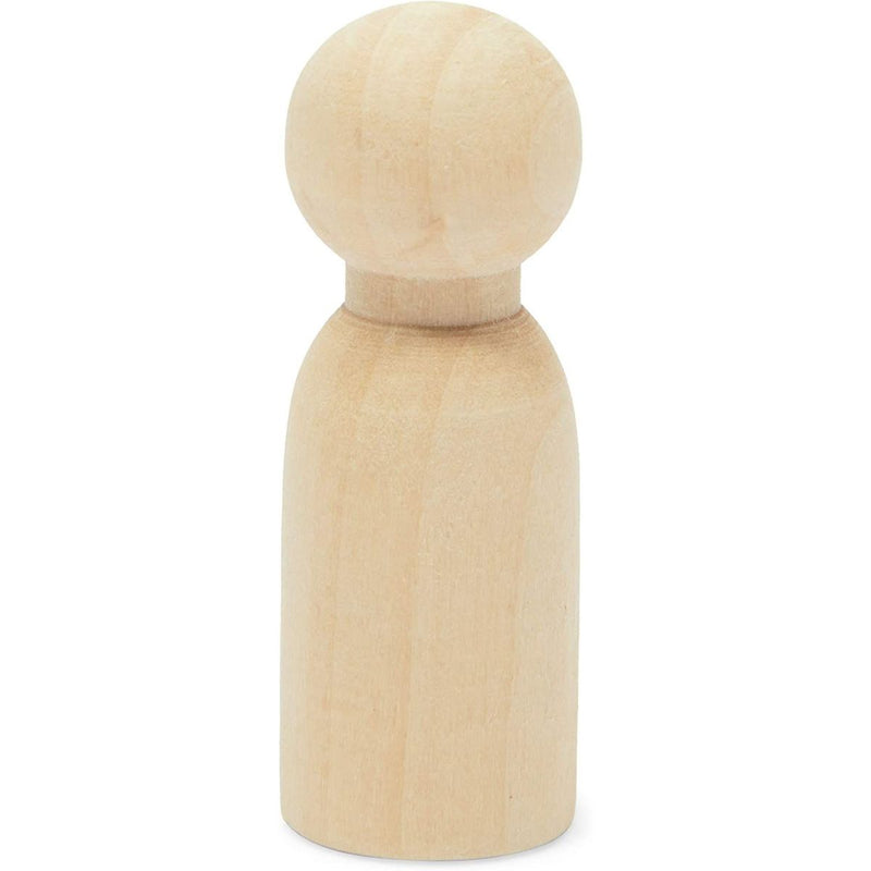 Unfinished Wooden Peg Nesting Dolls for Crafts (1.1 x 2.5 Inches, 24 Pack)
