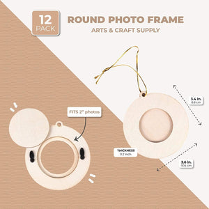Bright Creations Round Photo Frame, Fits 2 Inch Photos (12-Pack)