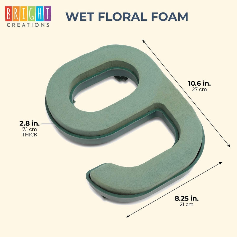 Wet Floral Foam Number 9 for Fresh Flower Arrangements (10.6 x 8.25 x 2.75 In)