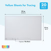 Translucent Architectural Vellum Paper, Drafting Sheets 11x17 with Engineer Title Block (20 Pieces)