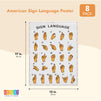 Sign Language Posters for Kids, Teacher Classroom Supplies (13 x 17 In, 8 Pack)