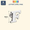 Bright Creations Alphabet Letter Lapel 6 Pack - F Monogram Lapel Pin Set