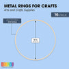 Bright Creations Metal Rings for Crafts, Macrame, and Dream Catchers (6 in, Gold, 16 Pack)