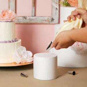 Foam Cake Dummies for Decorating, Display, 4 Tiers of 4" 6" 8" 10" Dummy Wedding Cake Rounds (14.4 Inches Tall)