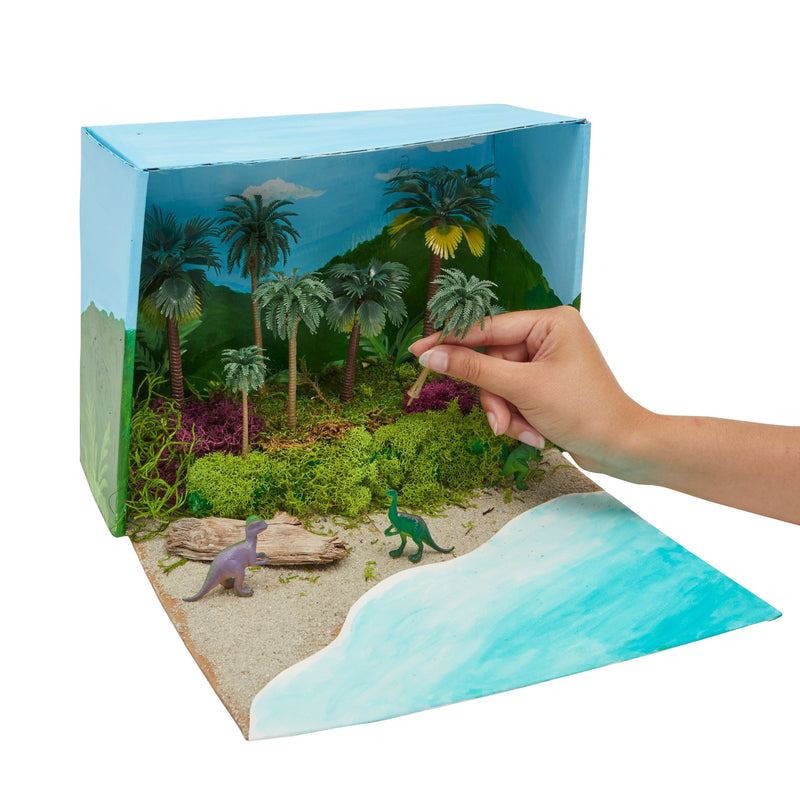 Miniature Palm Trees, Model Trees for Dioramas, Crafts (2 Styles, 8 Sizes, 32 Pieces)