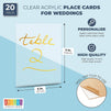 Clear Acrylic Place Cards for Weddings, Table Seating Card (5x7 In, 20 Pack)