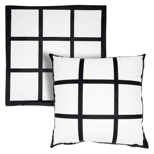 5 Pack Sublimation Pillow Cases 18x18, 9 Panel Blank Polyester Pillow Covers with Invisible Zipper