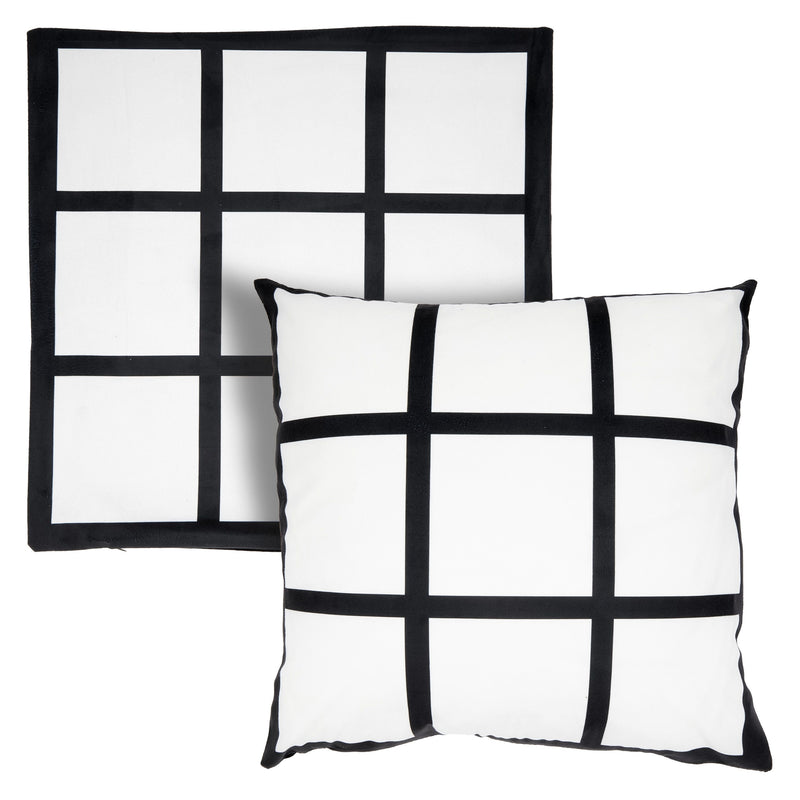 5 Pack Sublimation Pillow Cases 18x18, 9 Panel Blank Polyester Pillow Covers with Invisible Zipper