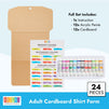12 Pack Youth Cardboard Shirt Form Inserts with 12 Colors Acrylic Paint Tubes for Arts & Crafts (17 x 26 in)