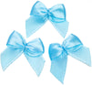 350 Pack Mini Light Blue Satin Ribbon Bows with Self-Adhesive Tape for Crafts, Gift Present Wrapping, Christmas Wreath, 1.5"