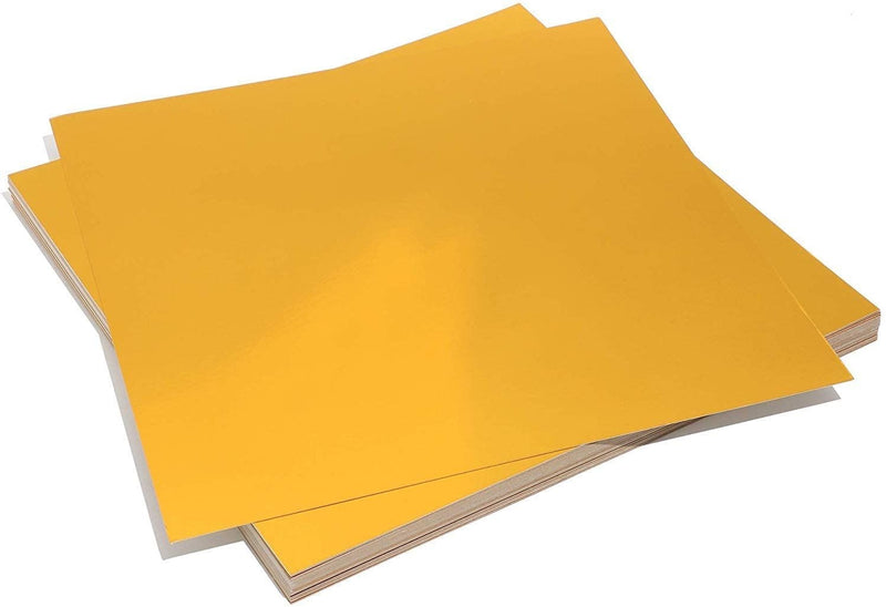 Metallic Shimmer Paper Sheets for Crafts (12 in, Square, Gold, 48 Pack)