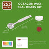 Octagon Wax Sealing Bead Kit (Red, 253 Pieces)