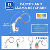 Cactus and Llama Keychain (12 Pack)