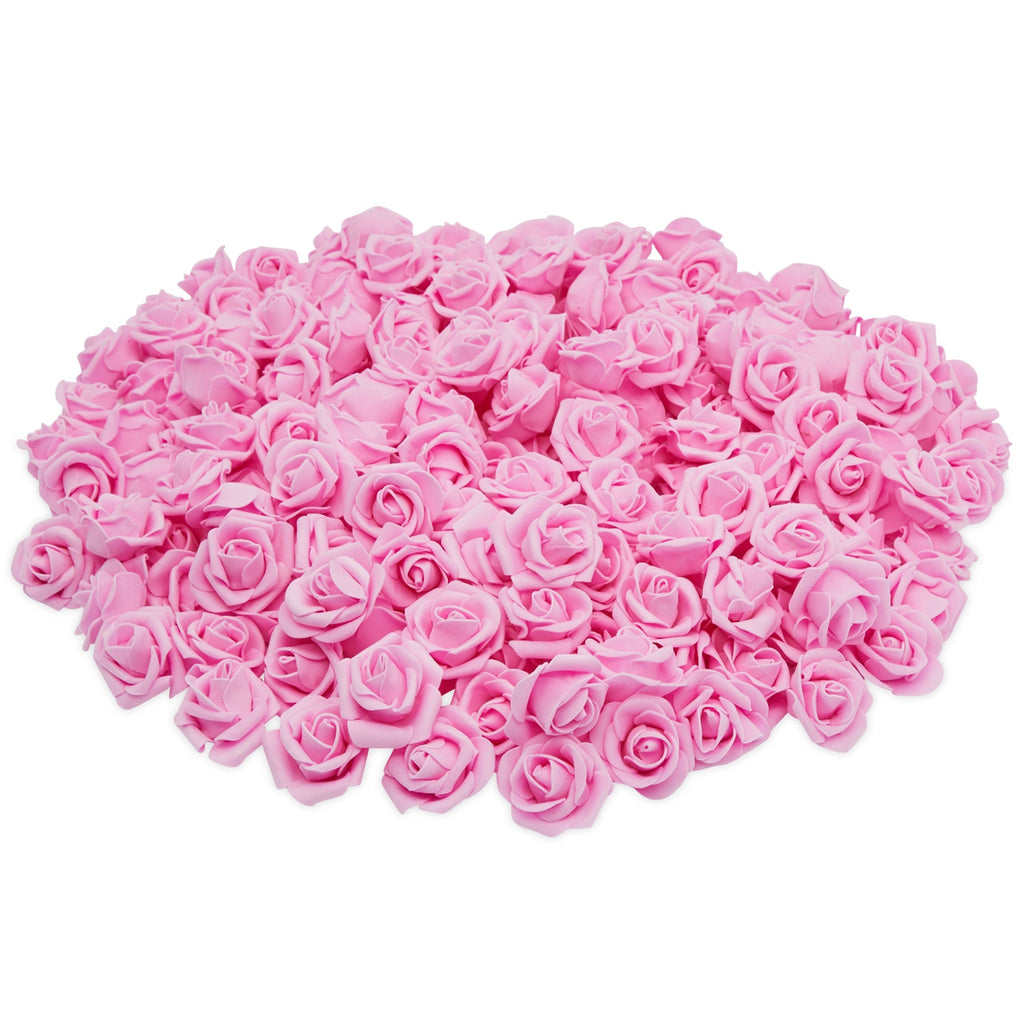 Dark Pink Artificial Roses, 2-Inch Faux Flower Heads for Crafts, Decorations (200 Pack)