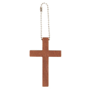 Bright Creations 50-Pack Mini Wooden Cross Keychains Bulk for Christian Party Favors, Easter Crafts, Necklace and Bracelet Charms for Jewelry Making (1.2x1.7 in)