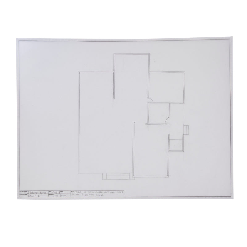 Vellum Paper Sheets with Engineer Title Block, Translucent Tracing Paper (24x18 In, 20 Sheets)