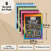 8 Pack Rainbow Scratch Paper Pads for Kids with Wooden Styluses, 10 Sheets (5.5 x 3.9 In)