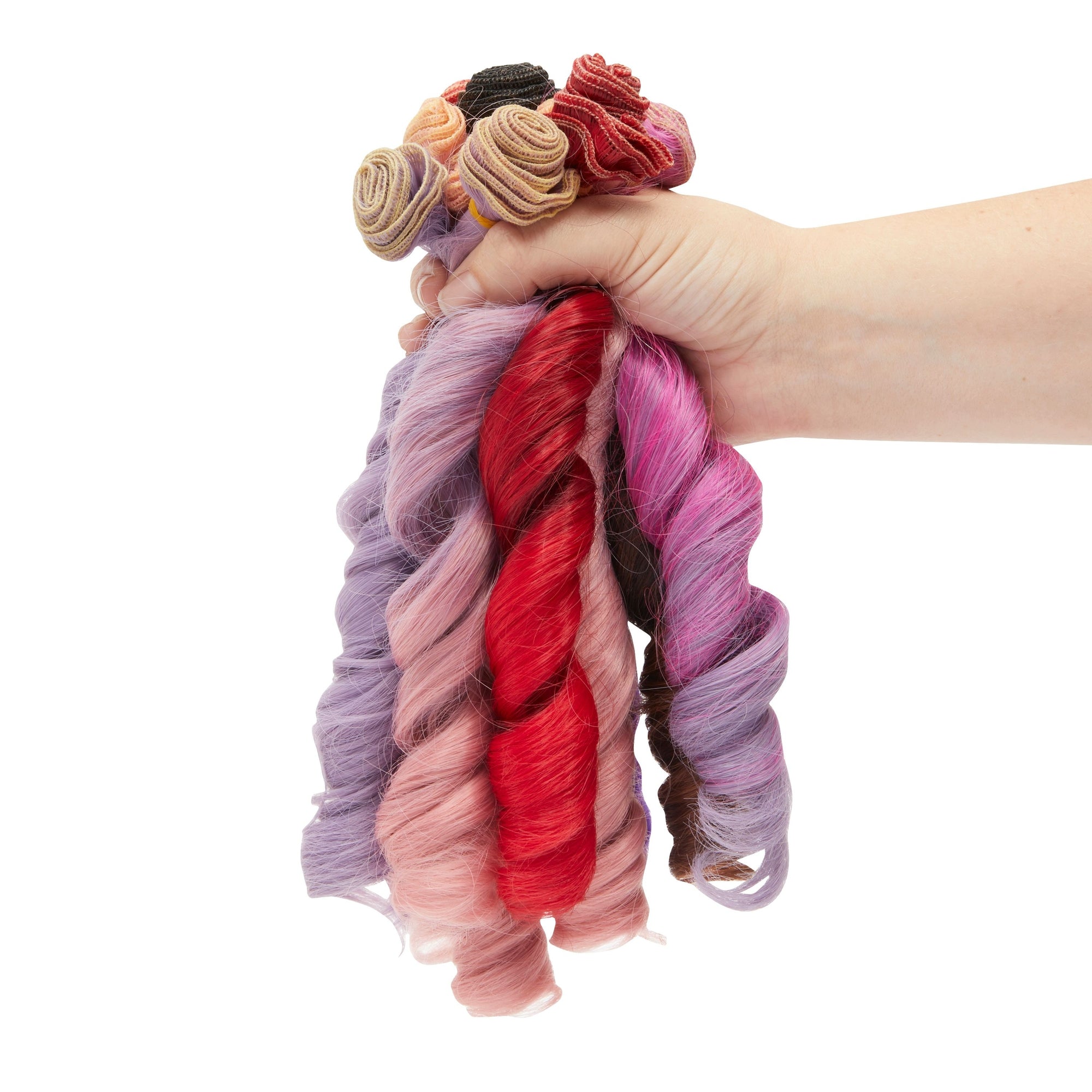 How to Curl Yarn wefts + How to Make a Doll Wig, Curls