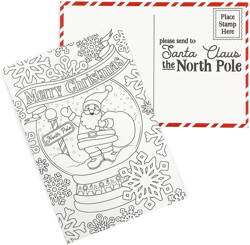 36 Pack Blank Christmas Postcards for Kids Coloring, Xmas, Holiday, Letter to Santa, 4x6 In