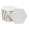 Blank White Ceramic Hexagon Coasters. Tiles for Crafts (3.7 In, 12 Pack)