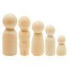 50 Pieces Unfinished Wood Peg Dolls with Nesting Cases, Wooden People Figures for Painting (5 Sizes)