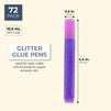 72 Pack Glitter Glue Pens, Rainbow Glue Stick Set for Arts and Crafts Projects, Slime Supplies, Scrapbooking, Cards, 0.35 Oz (12 Colors)