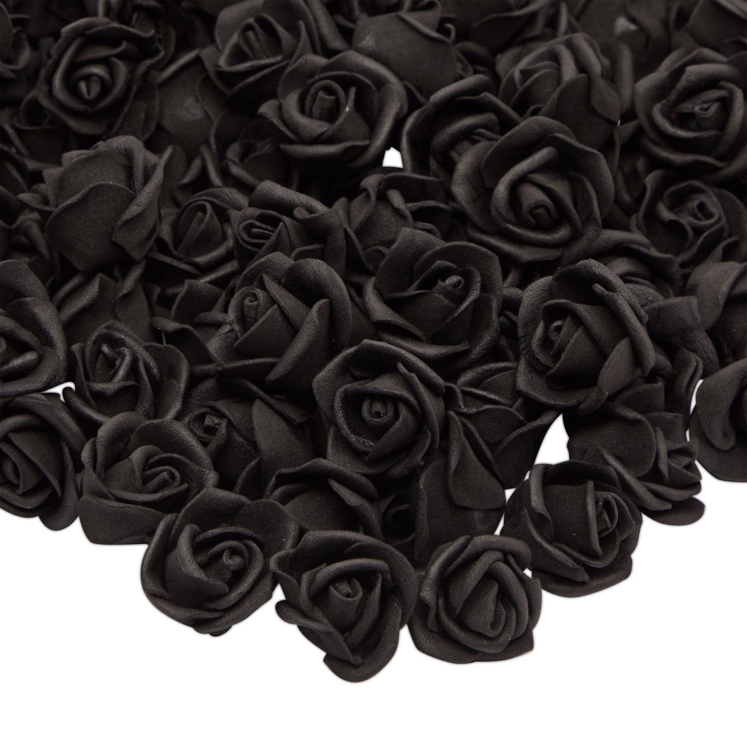 Mini Black Roses for Crafts, Artificial Flower Heads for