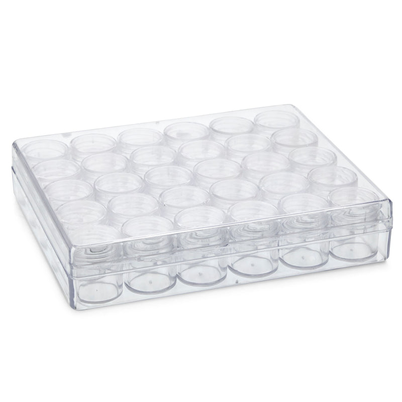 Clear Plastic Beads Storage Containers with Lids, 30 Jars, for Rhinestones, Glitter Art and Craft Organizer box