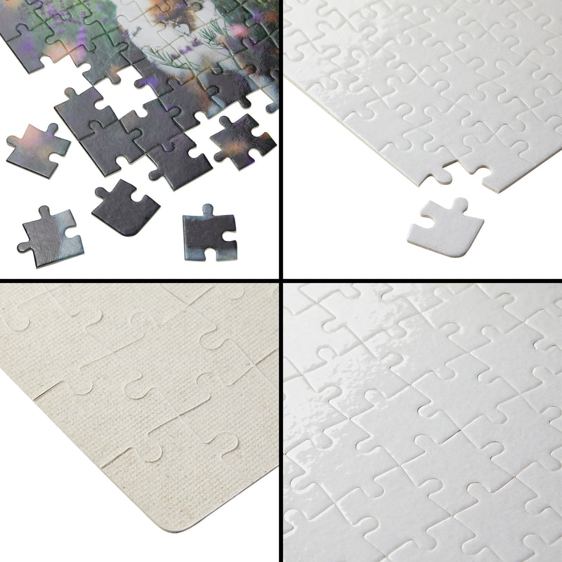 15 Pack A5 Blank Sublimation Puzzles, Custom Puzzle for DIY Crafts, White Cardboard Heat Press Jigsaw, 80 Pieces, Bulk