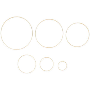 Bright Creations Metal Rings for Crafts, Macrame, and Dream Catchers (6 Sizes, Gold, 24 Pack)