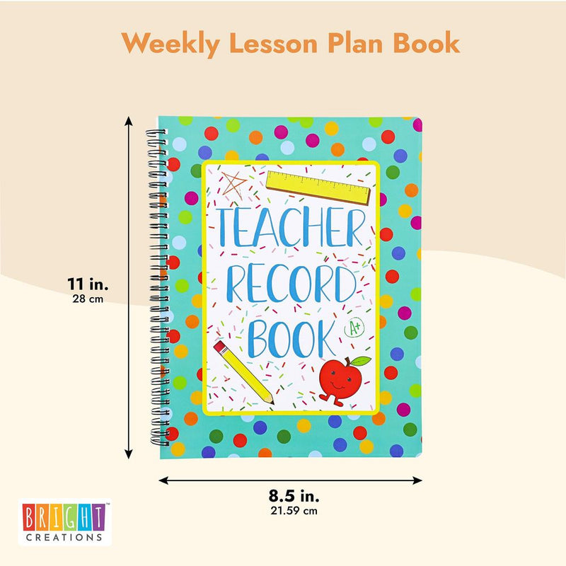 Spiral Bound Weekly Lesson Planner for Teachers, Record Book (8.5 x 11 In)