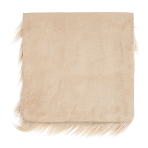 Beige Faux Fur Fabric Square Patches for Crafts, Sewing, Costumes, Seat Pads (10 x 10 in, 2 Pack)