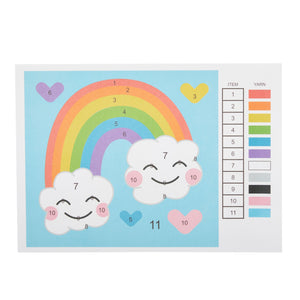 Mini Rainbow Latch Hook Rug Kit For Kids Crafts, Adults, and Beginners, DIY (12 x 11 In)