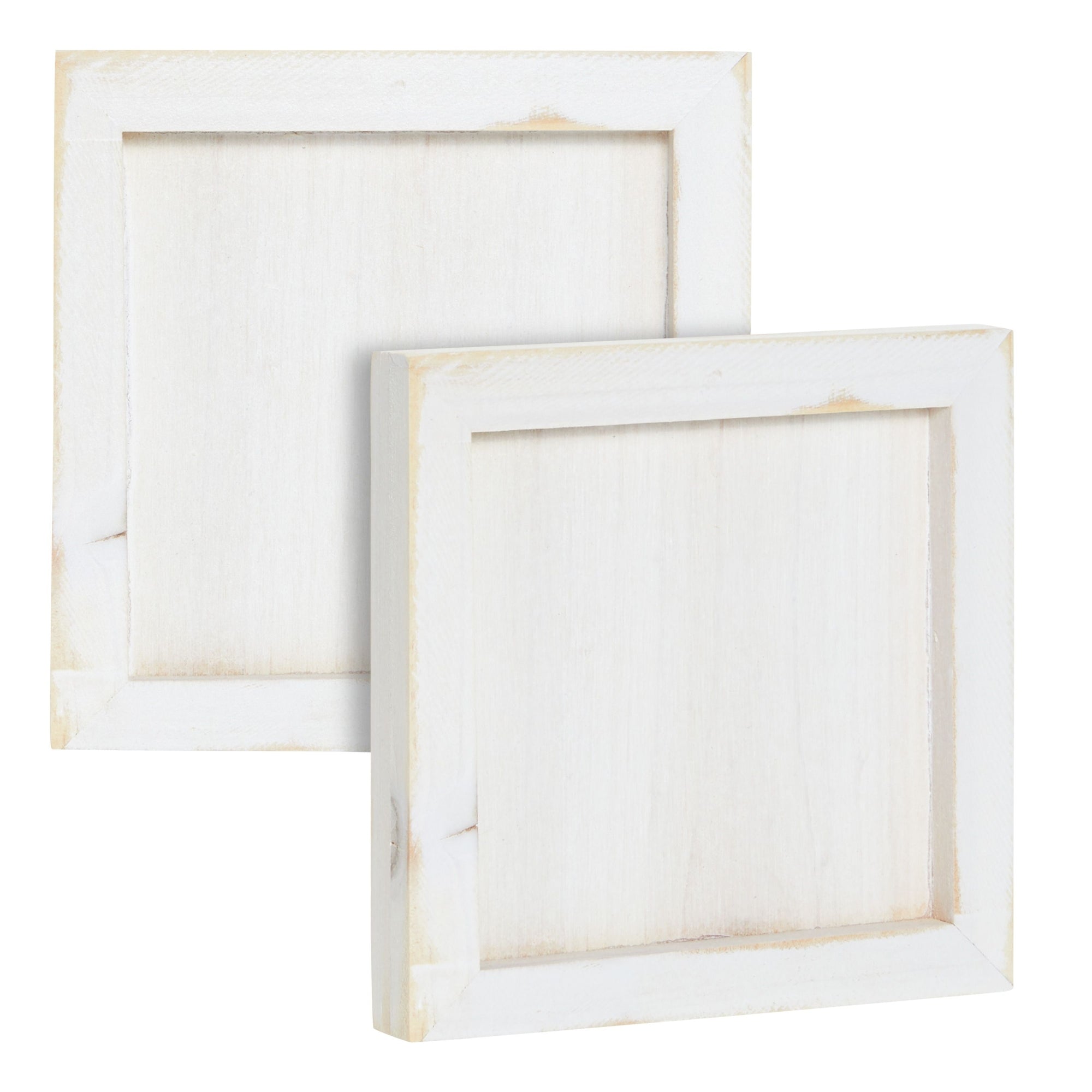 6 Pack White Washed Craft Wood Board Panels with Hardware Included for DIY  Signs, Paintings (5 x 5 In)