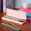 6 Pack Plastic Pencil Pen Box with Hinged Lid and Snap Closure for Pencils and Pens