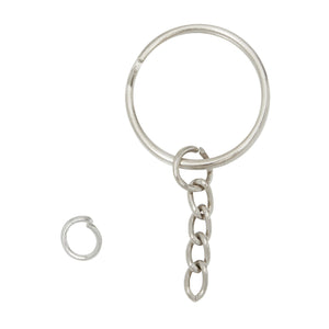 20-Pack 3.5-Inch Clear Round Acrylic Keychain Blanks, 1/8-Inch Thick Plastic Circles with 10 Metal Chains, Rings, and Clasps for Custom Keychains, Christmas Tree Ornaments, Crafting and Art Supplies